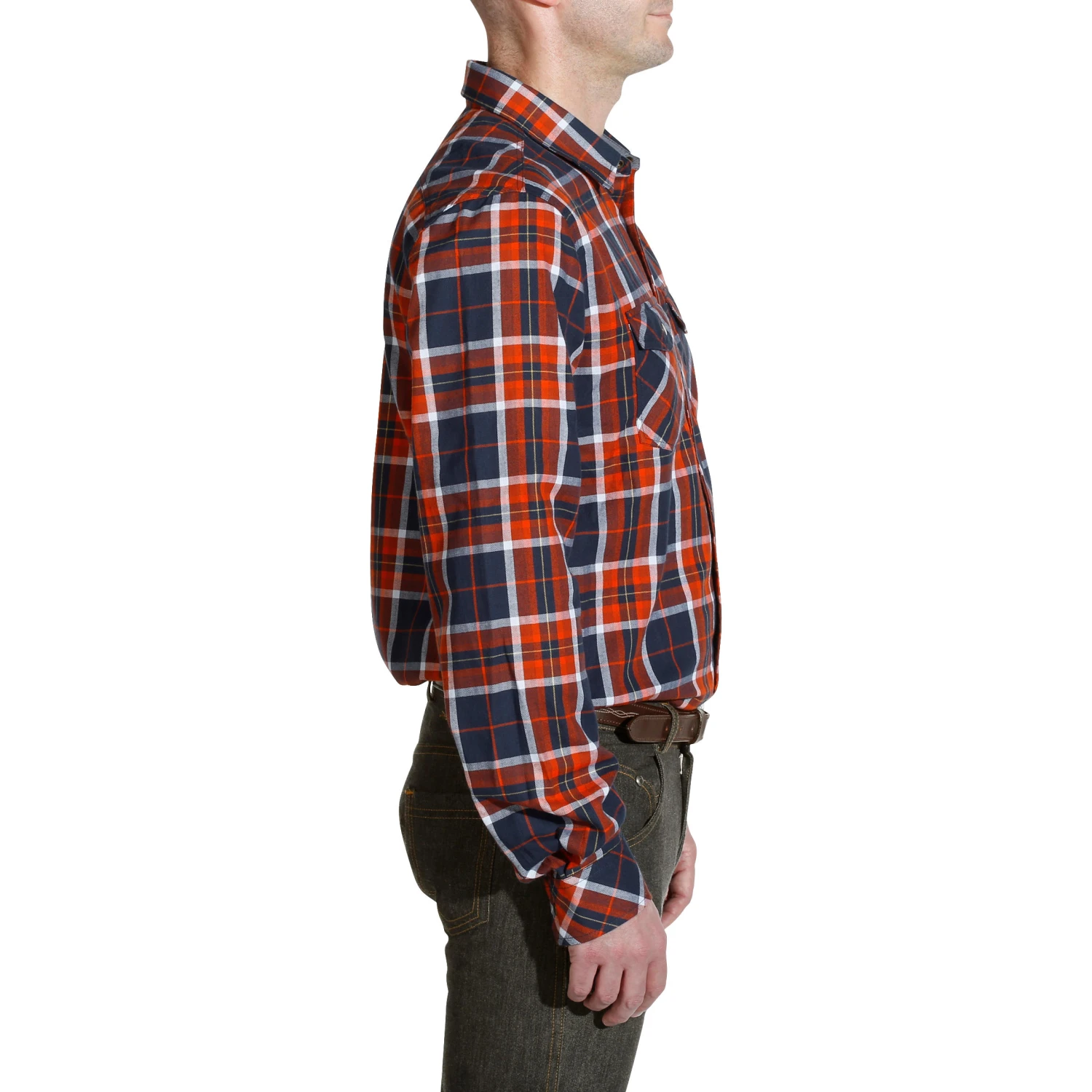 Sentier Long-Sleeved Horse Riding Shirt - Navy And Red Checks - Image 3