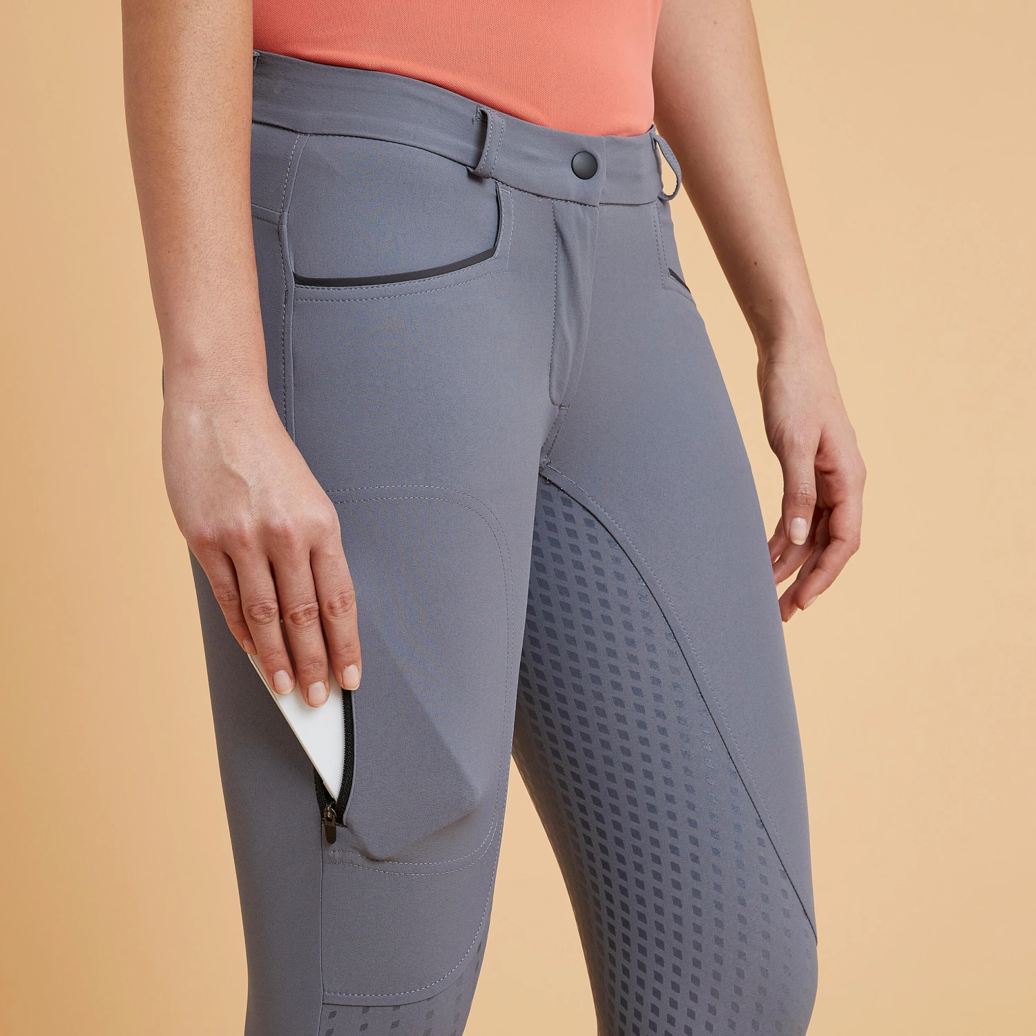 Women's Horse Riding Lightweight Jodhpurs Fullgrip 580 - Image 5