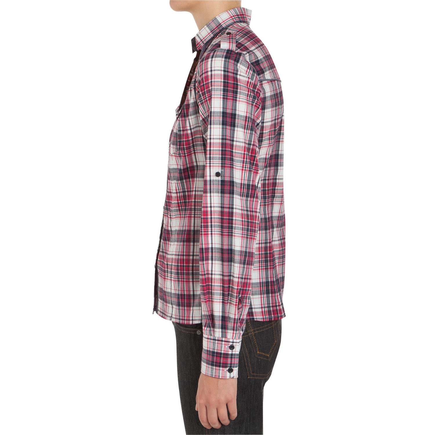 Sentier Women's Long-Sleeved Horse Riding Shirt - Pink And White Checks - Image 3