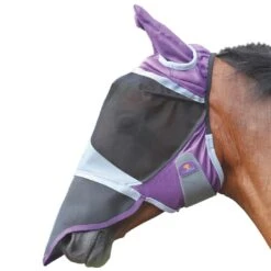 Deluxe Horse Fly Mask With Ears & Nose (Purple)