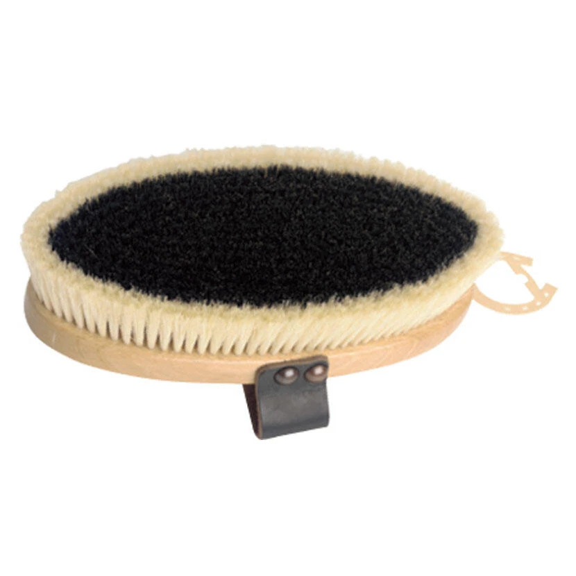 Superior Pure Bristle Body Brush Leather Strap (Black/White) - Image 2