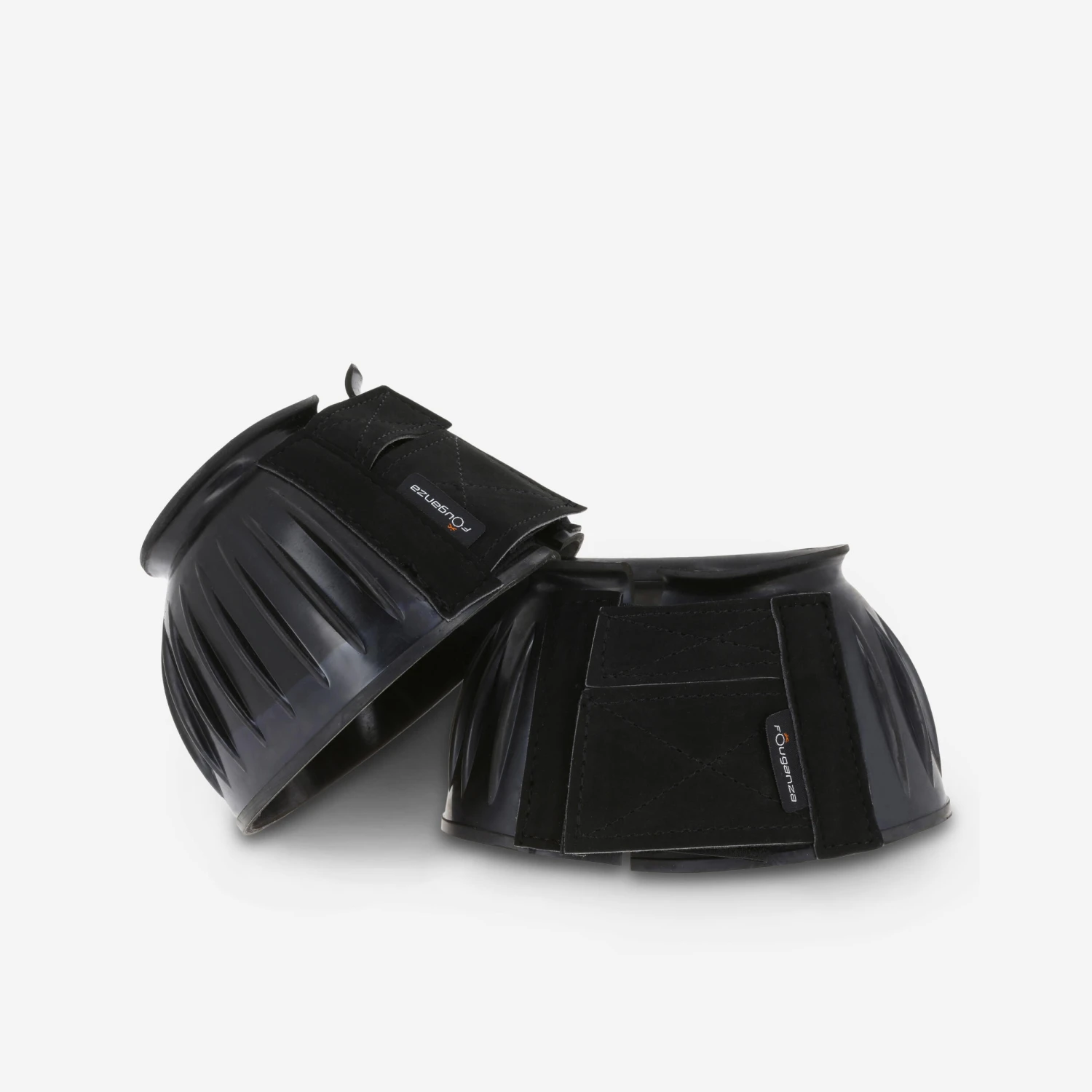 Horse Riding Rubber Overreach Boots For Horse And Pony 100 Twin-Pack - Black