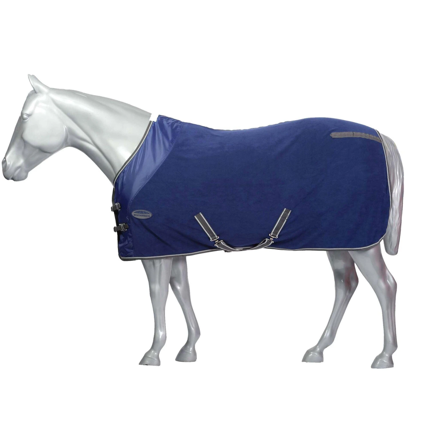 Weatherbeeta StandardNeck Fleece Horse Cooler Rug (Dark Blue/Grey/White)