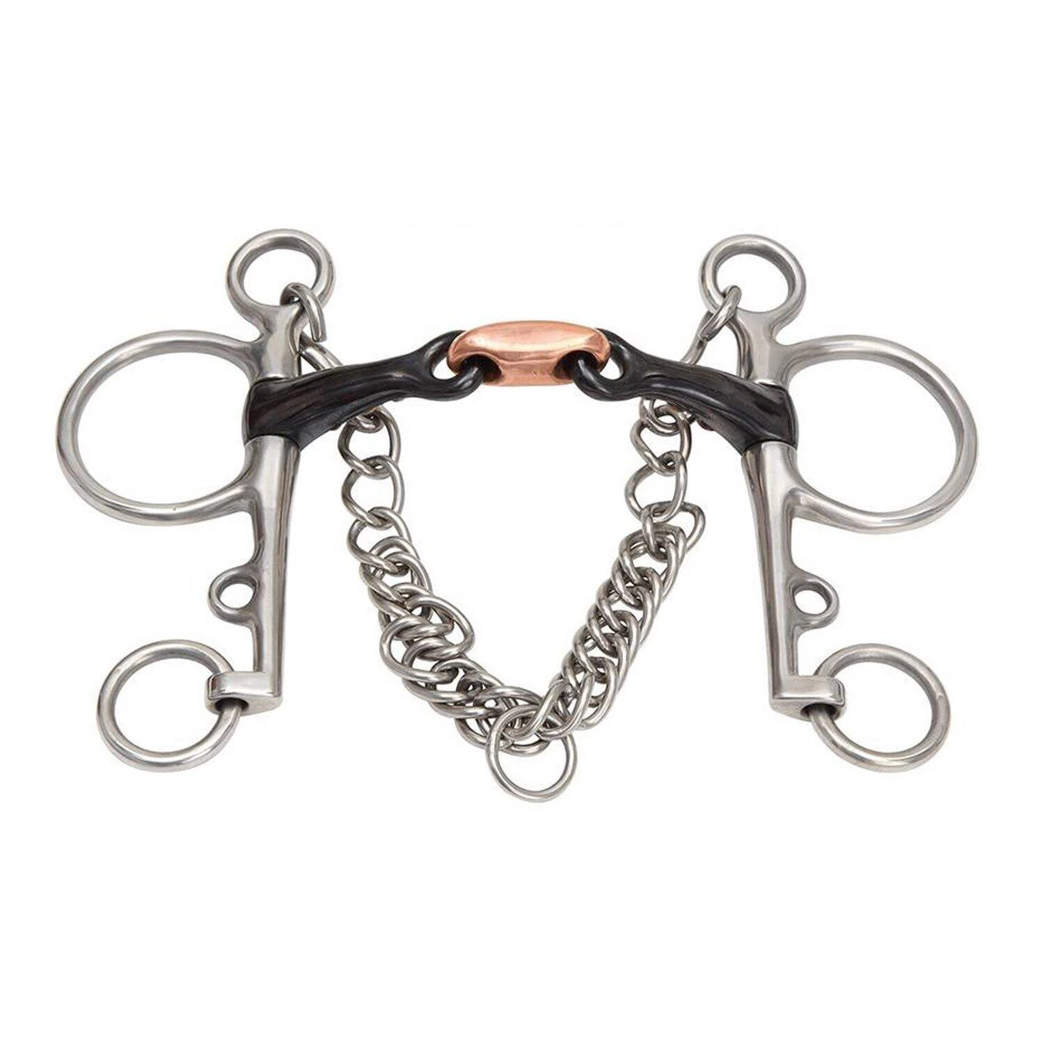 Sweet Iron DoubleJointed Horse Pelham Bit (Black)