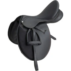 Synthia Horse Riding Synthetic All-Purpose 16"5 Saddle For Horse & Pony - Black