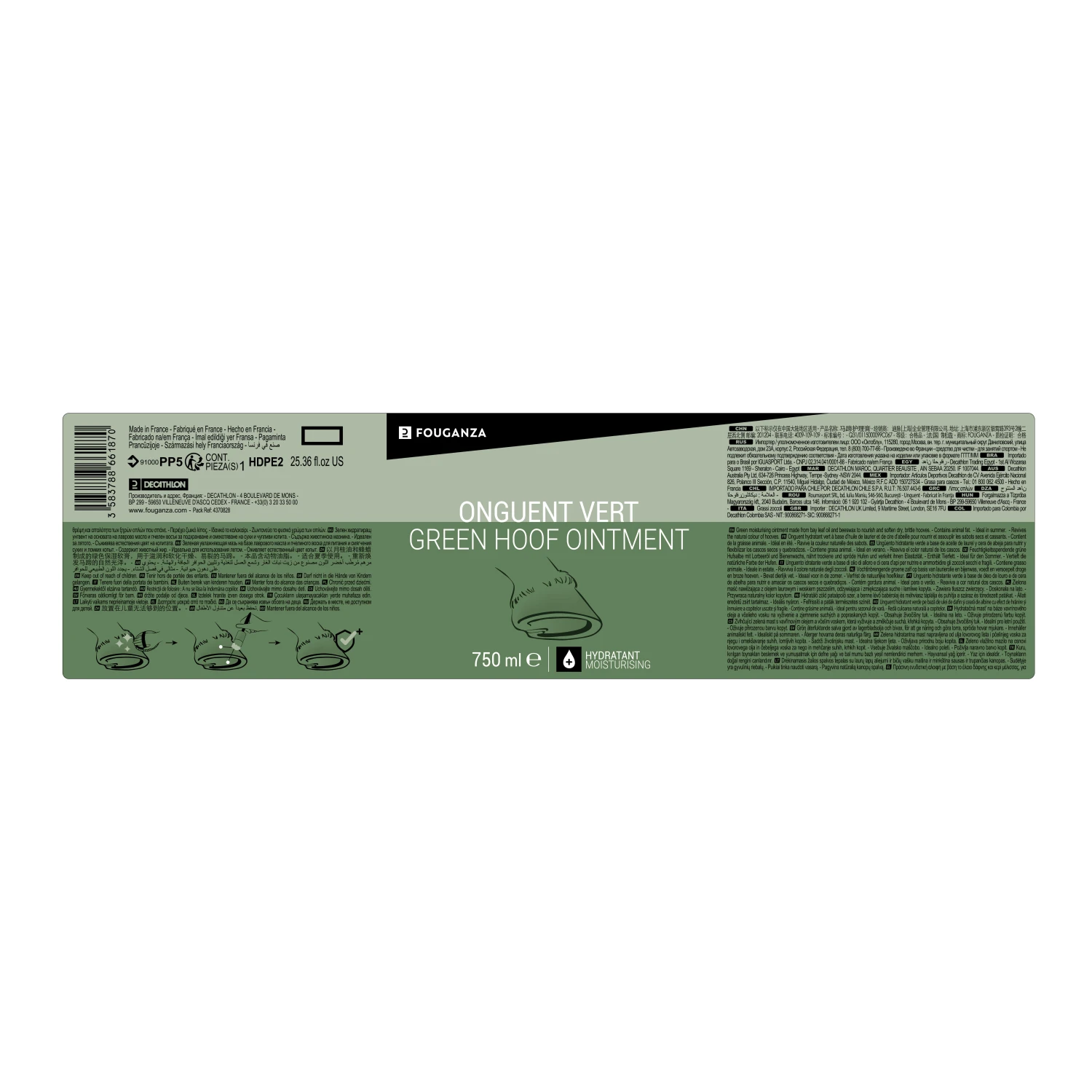 Hoof Grease For Horse And Pony Hydrating Ointment 750 Ml - Green - Image 4