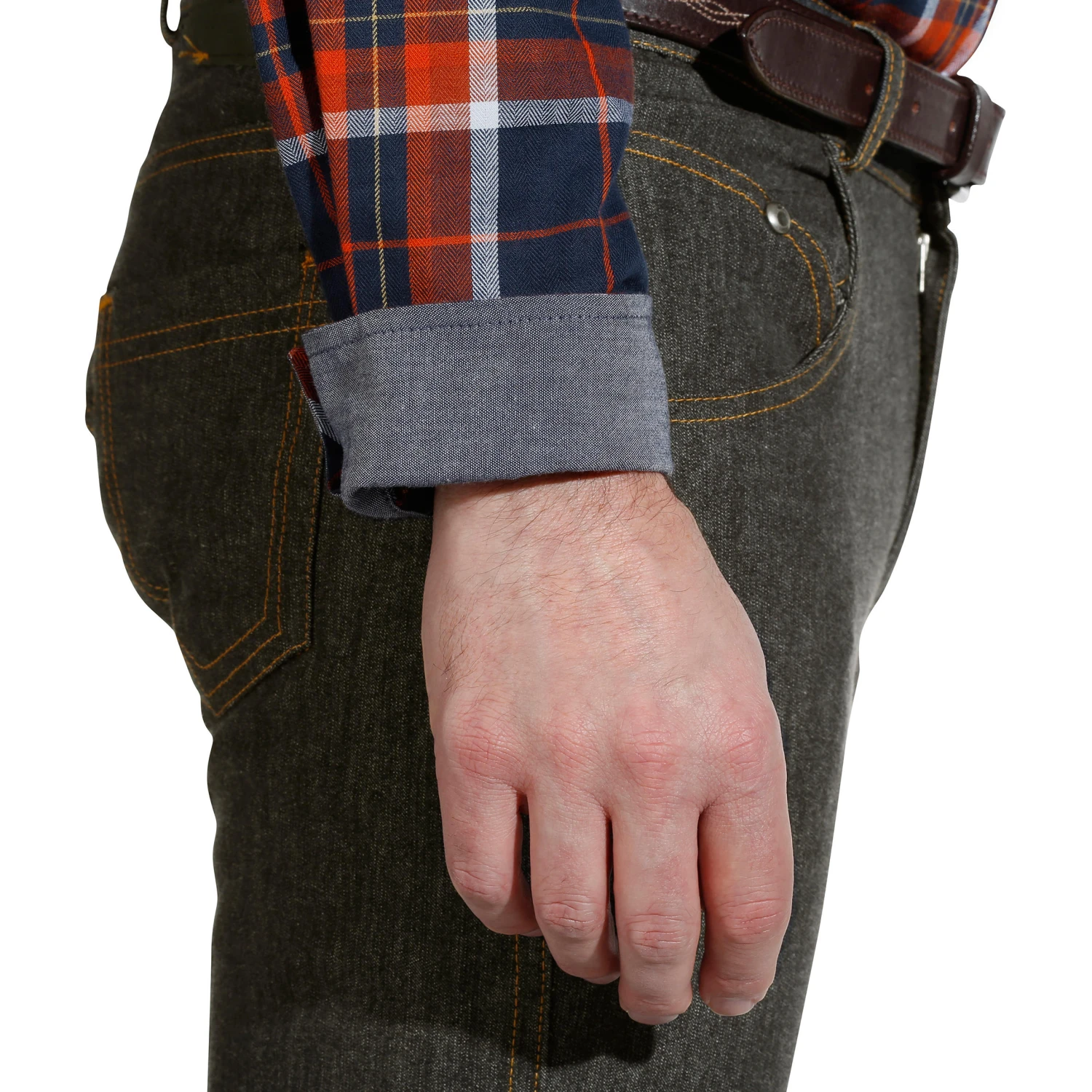 Sentier Long-Sleeved Horse Riding Shirt - Navy And Red Checks - Image 8