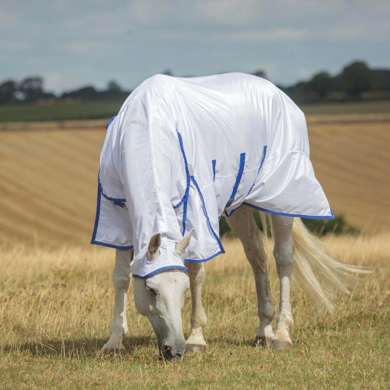 Highlander Plus Combo Neck Horse Fly Rug (White) - Image 2
