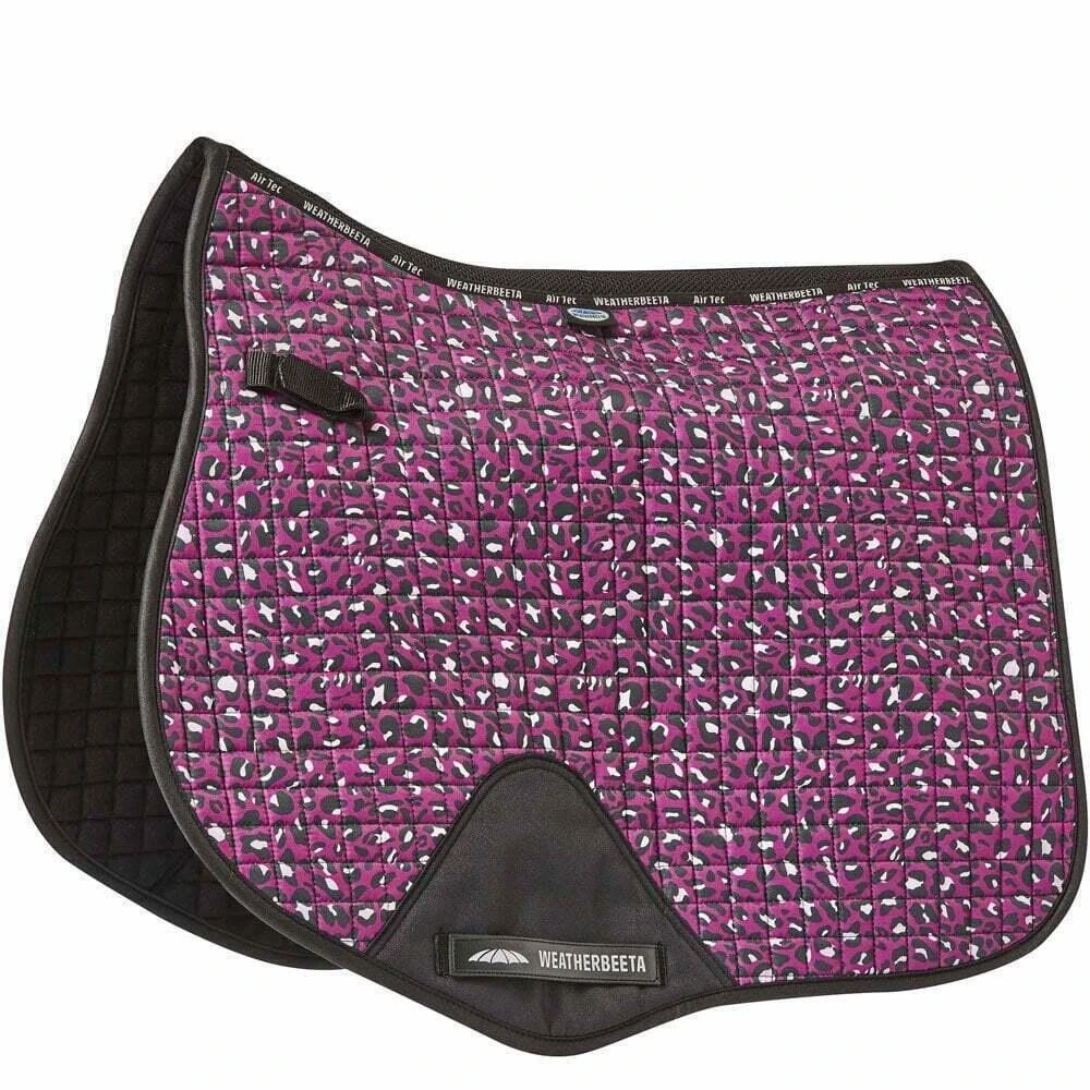 Weatherbeeta Prime Leopard Print Horse Saddlepad (Turquoise/Black) - Image 2
