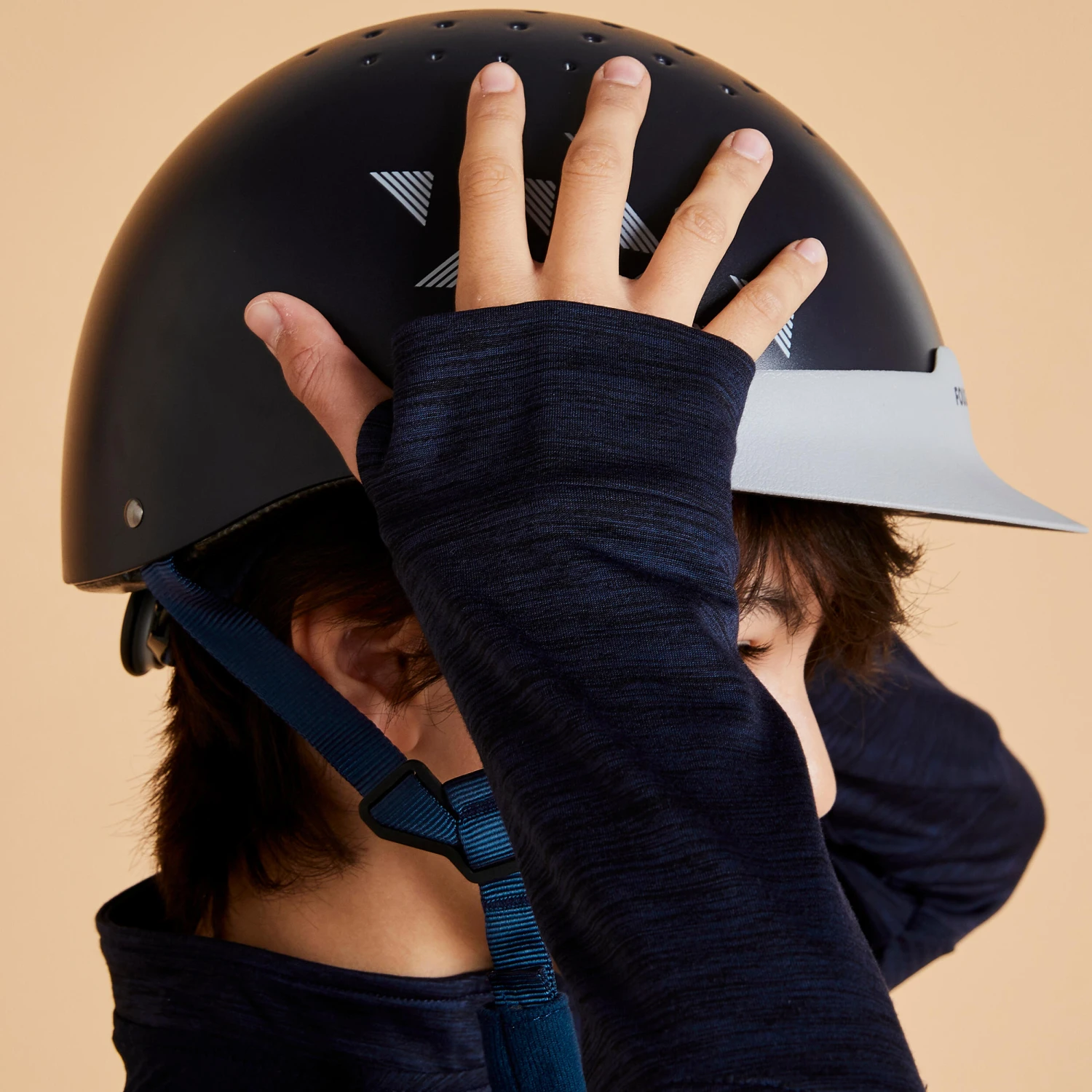 Kids' Horse Riding Long-Sleeved Warm Polo Shirt 500 - Image 7