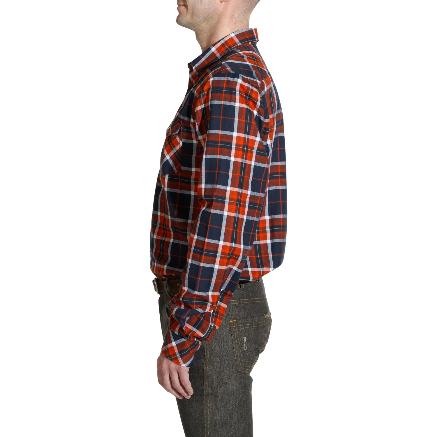 Sentier Long-Sleeved Horse Riding Shirt - Navy And Red Checks - Image 5