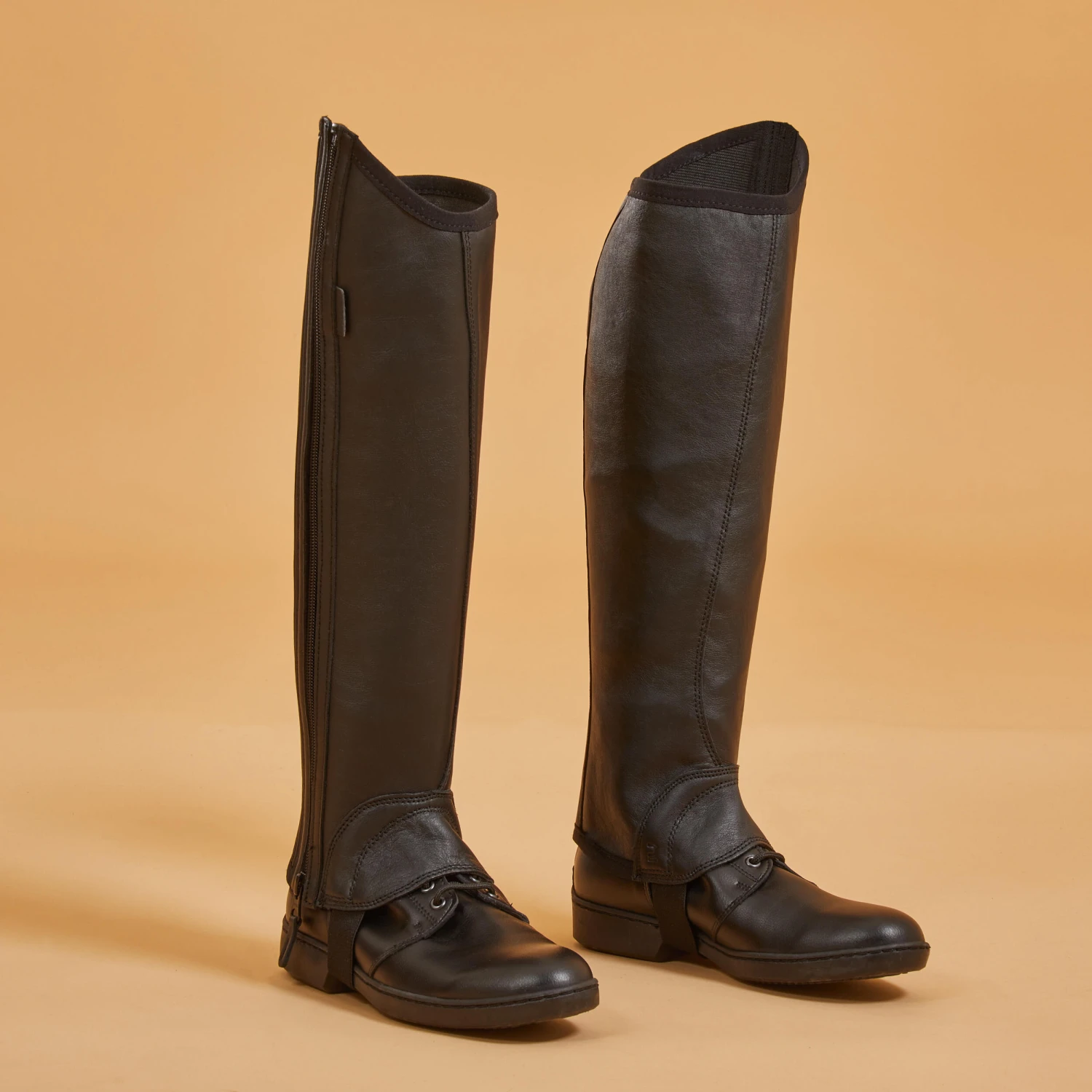 Adult Horse Riding Leather Half-Chaps With Gusset - Image 3