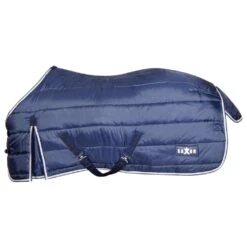 Saxon StandardNeck Channel Quilt Horse Stable Rug (Navy/White)