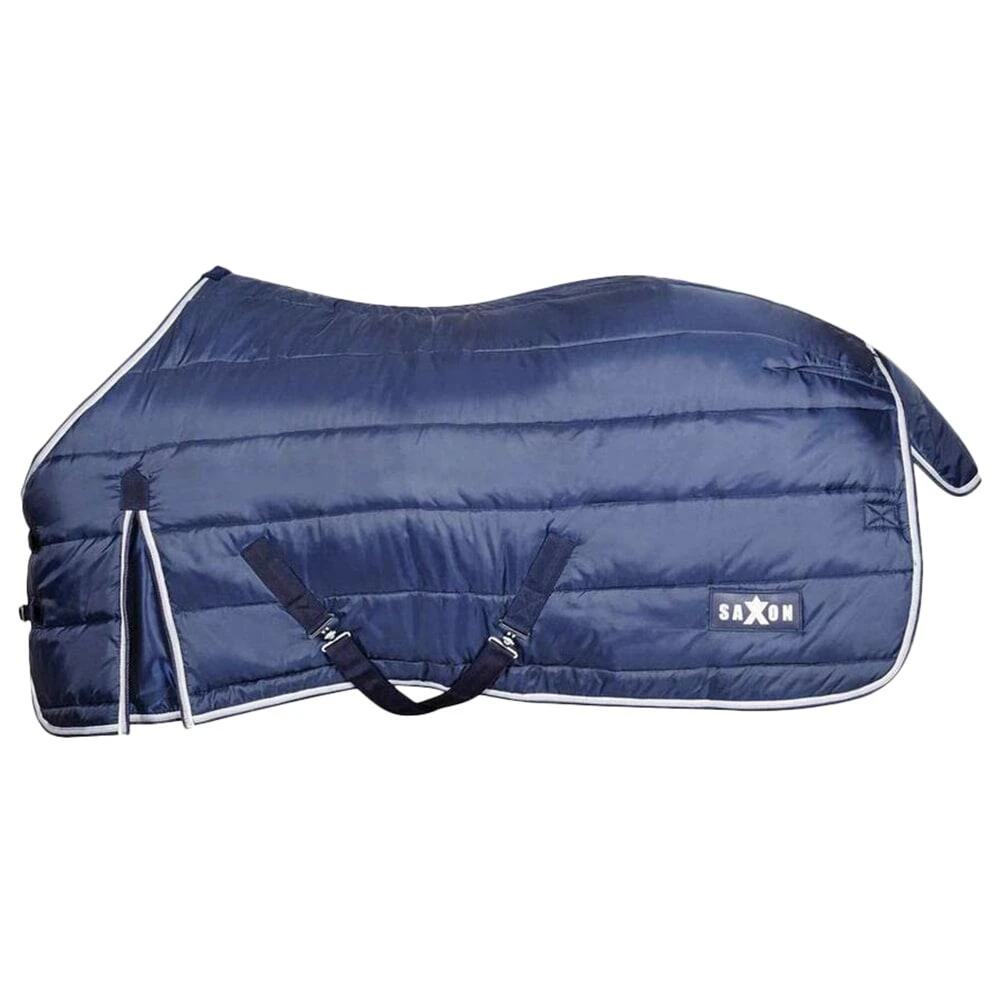 Saxon StandardNeck Channel Quilt Horse Stable Rug (Navy/White)