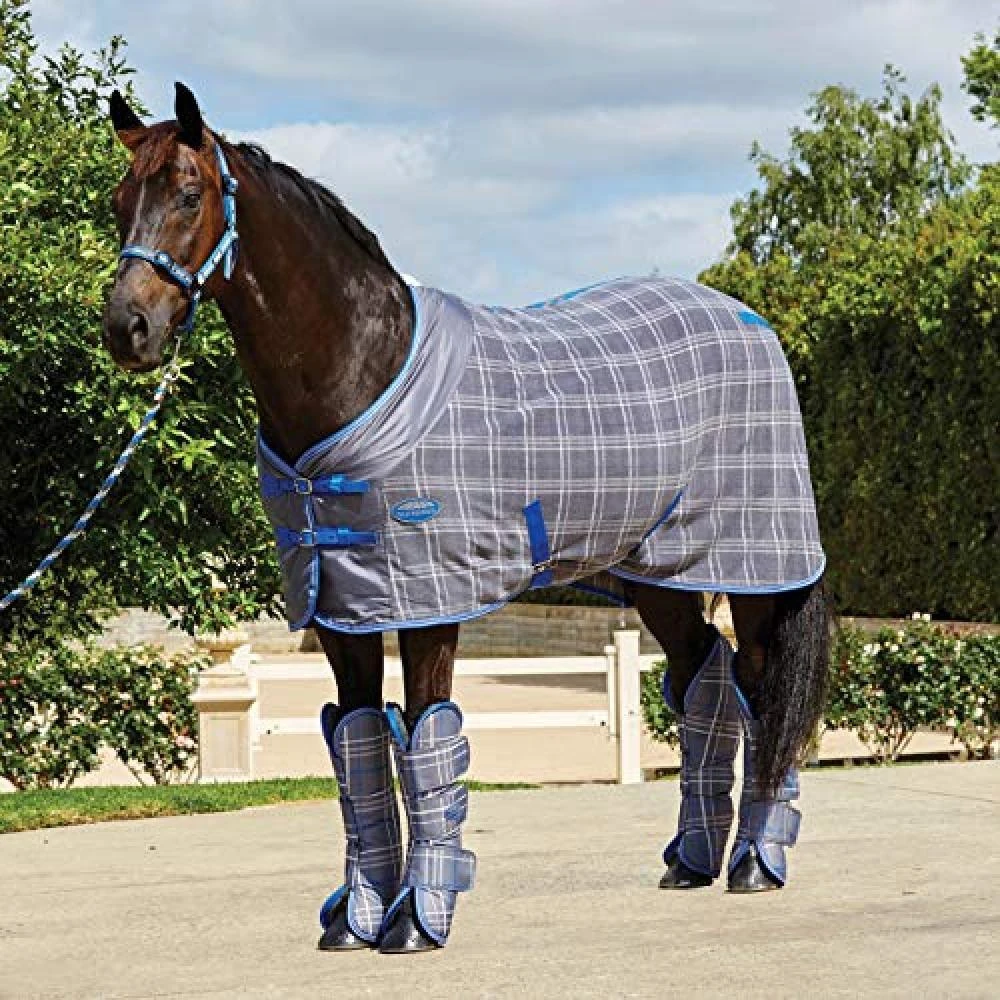 Weatherbeeta Standard Neck Fleece Cooler Rug (Grey Plaid) - Image 2